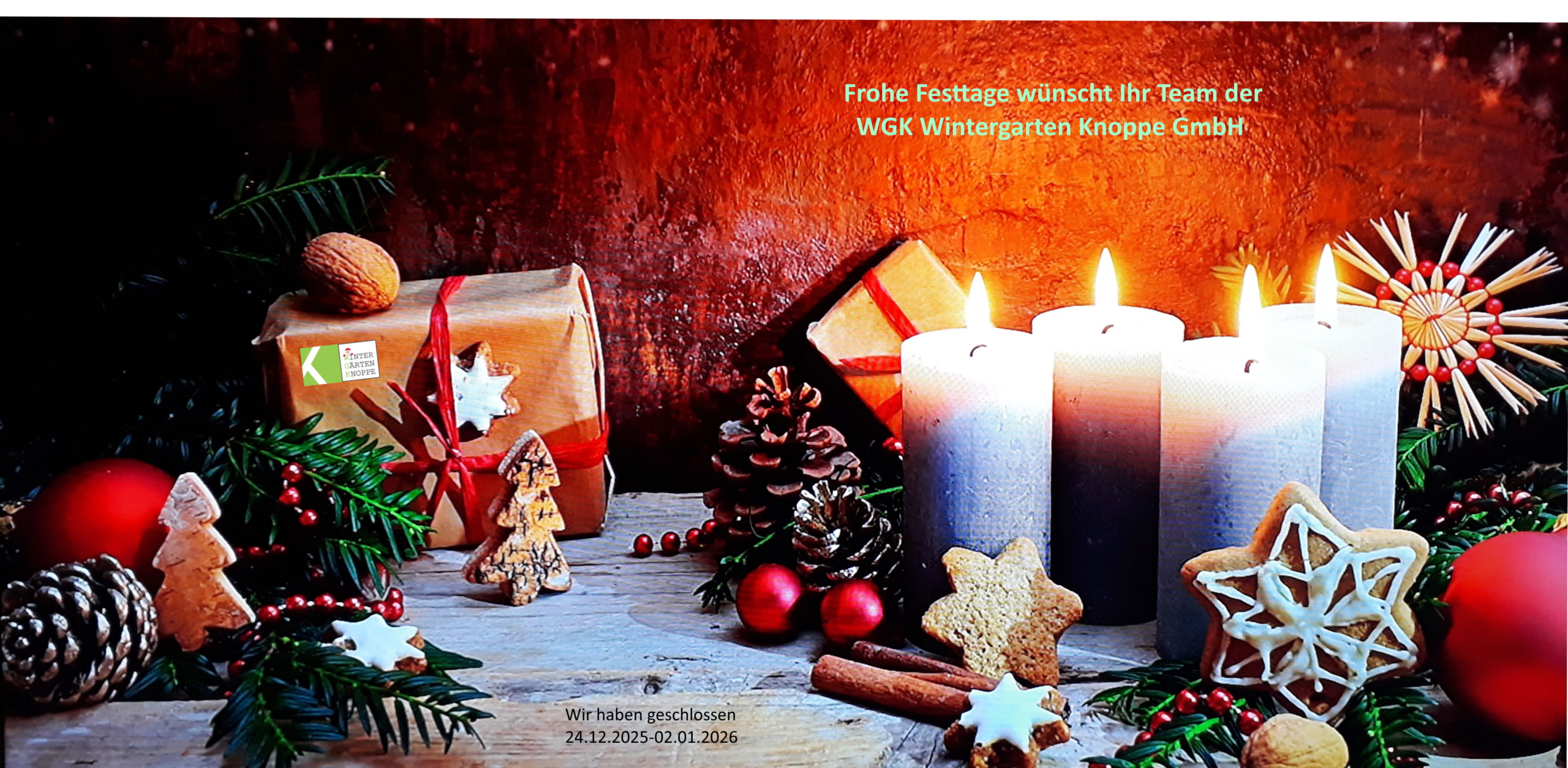Wir wünschen eine frohe Weihnachtszeit und einen guten Rutsch ins neue Jahr